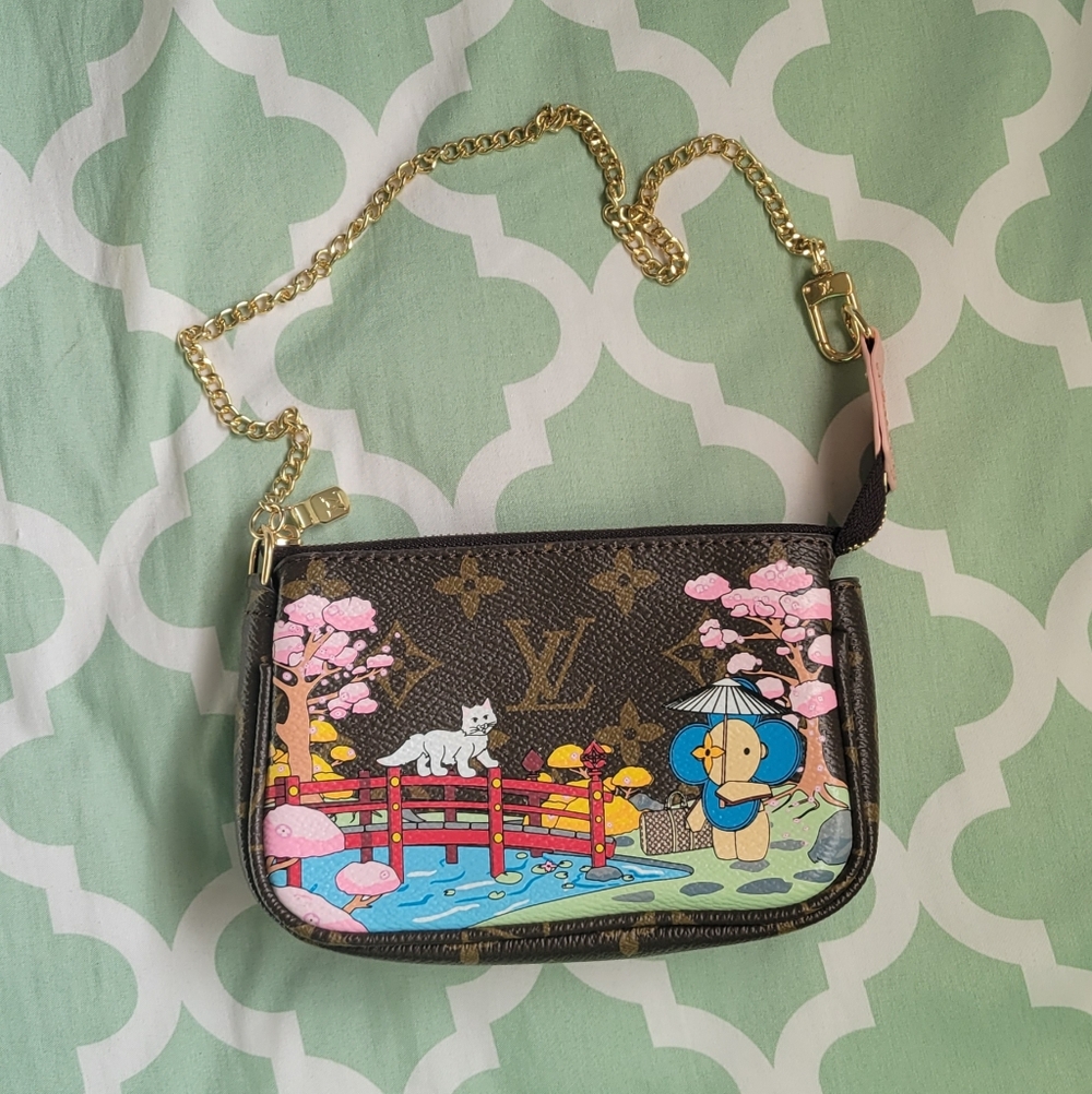 Mini Leather Pouch, Vivienne Flower Pochette